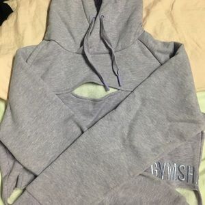 GYMSHARK RAW EDGE CROPPED HOODIE